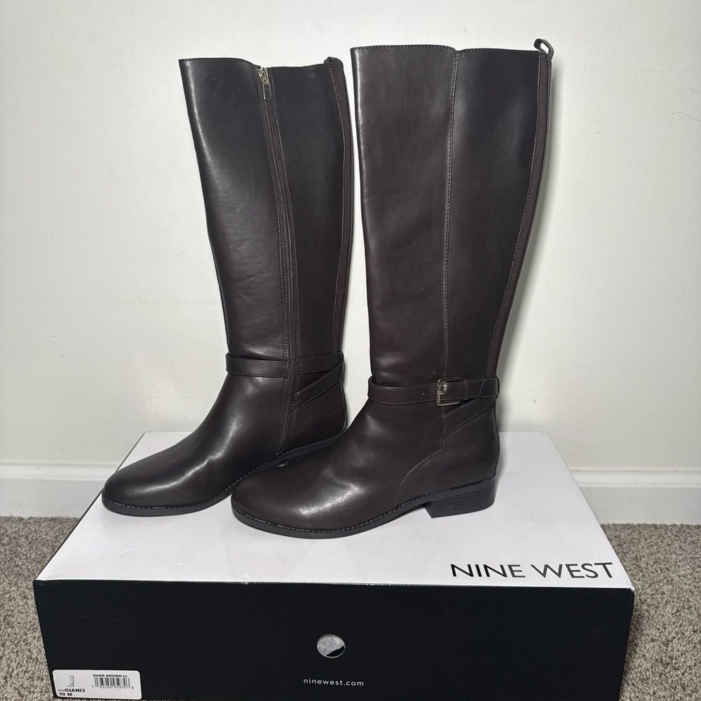 Nine West Women's Brown Knee High Boots Size 10 - Picture 3 of 7